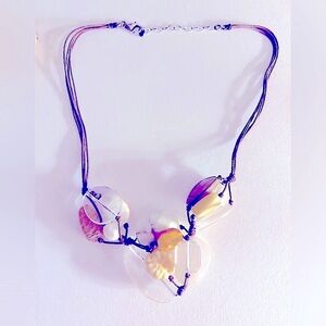 Silpada necklace Quartz Magnesite Sterling Bone Pearl leather 19.5”